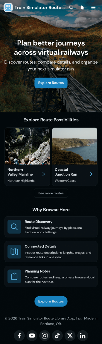 Train Simulator Route Library App Template