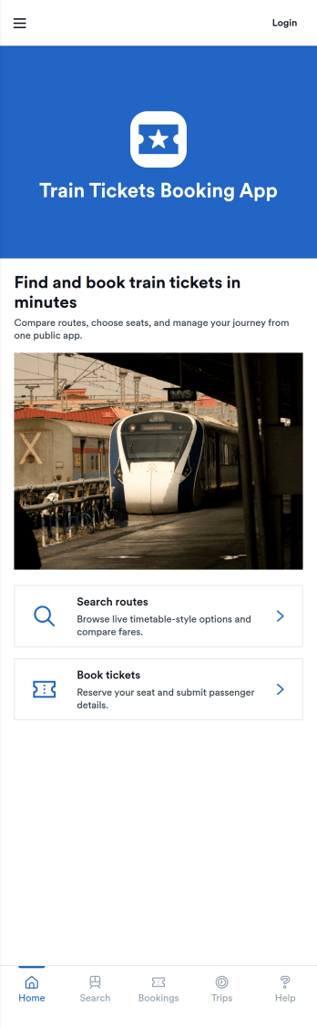 Train Tickets Booking App Template