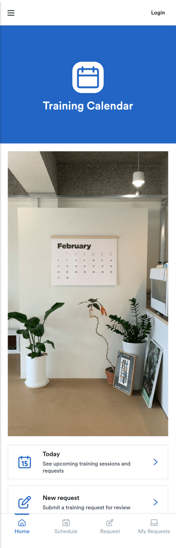 Training Calendar App Template