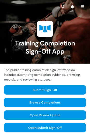 Training Completion Sign-Off App Template