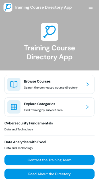Training Course Directory App Template