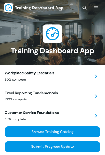 Training Dashboard App Template