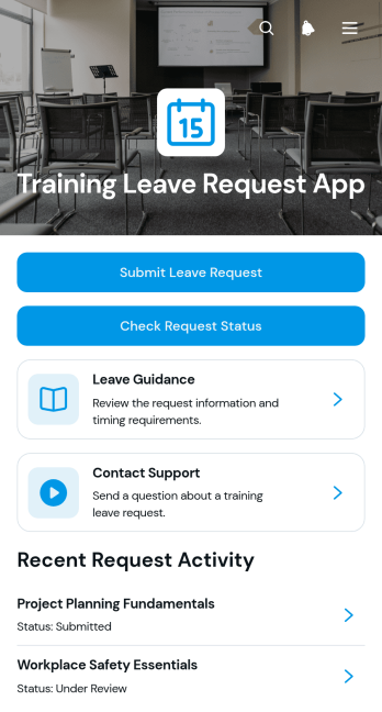 Training Leave Request App Template