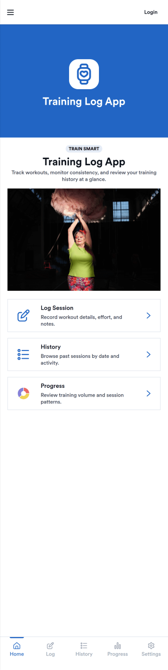 Training Log App Template
