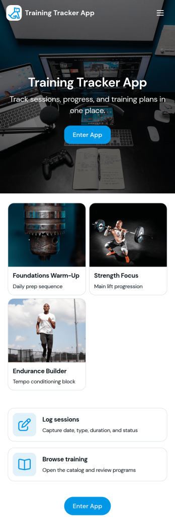 Training Tracker App Template