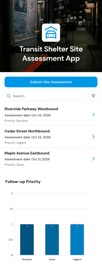Transit Shelter Site Assessment App Template