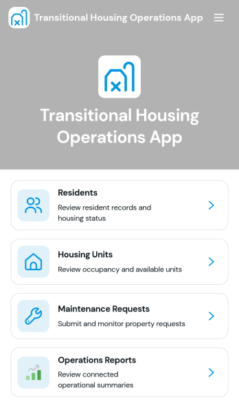 Transitional Housing Operations App Template