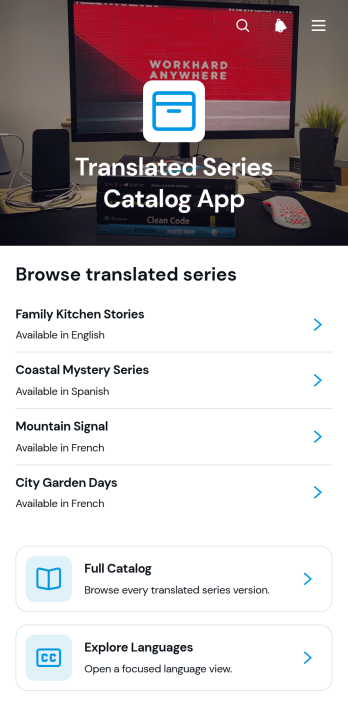 Translated Series Catalog App Template