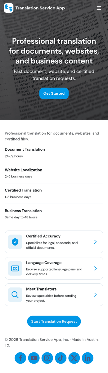 Translation Service App Template