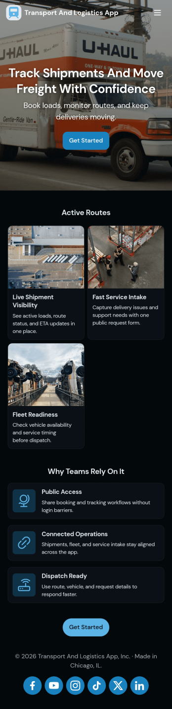 Transport and Logistics App Template