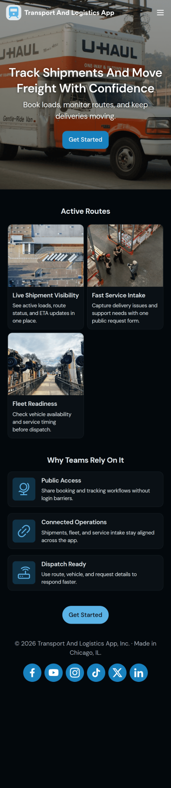 Transport and Logistics App Template