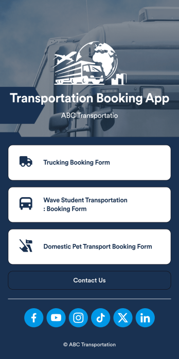 Transportation Booking App Template