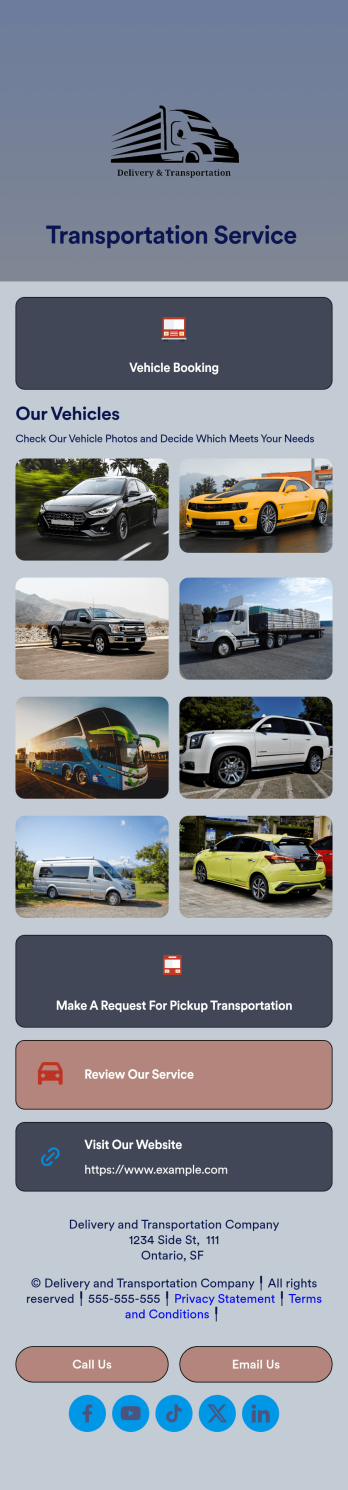 Transportation Service App Template