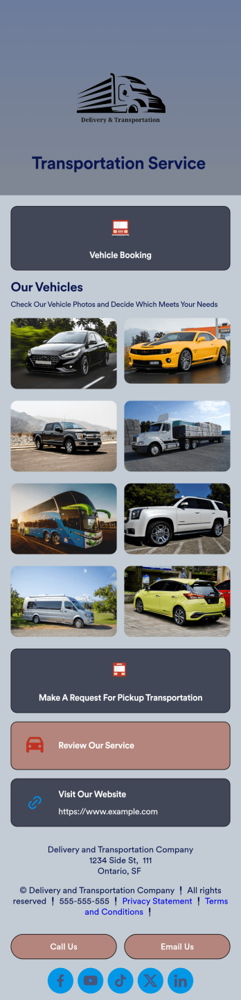 Transportation Service App Template