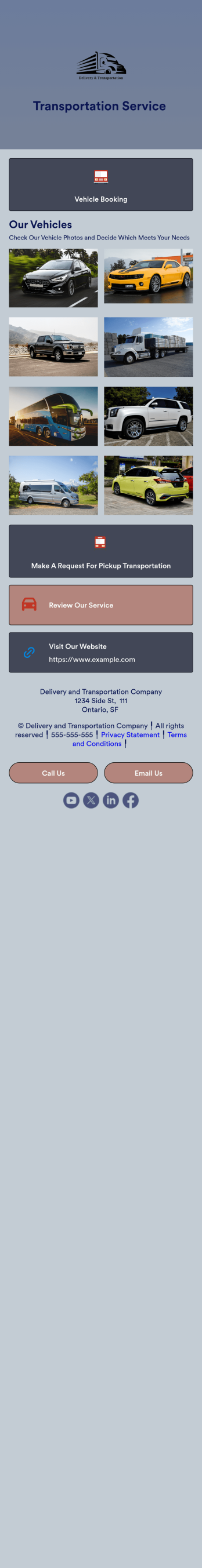 Transportation Service App Template