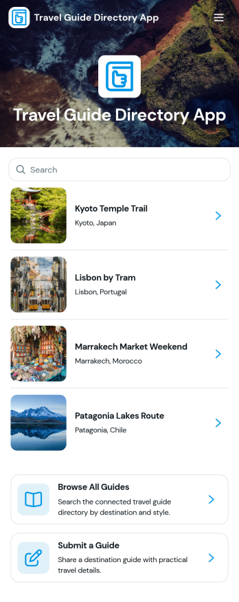 Travel Guide Directory App Template