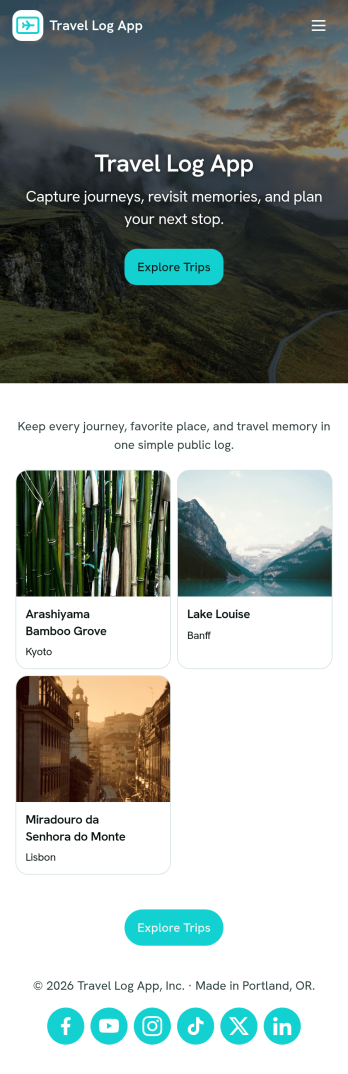 Travel Log App Template