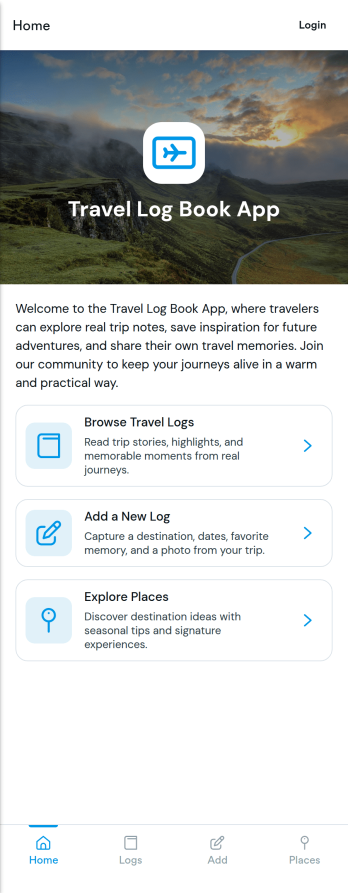 Travel Log Book App Template