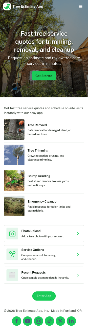 Tree Estimate App Template