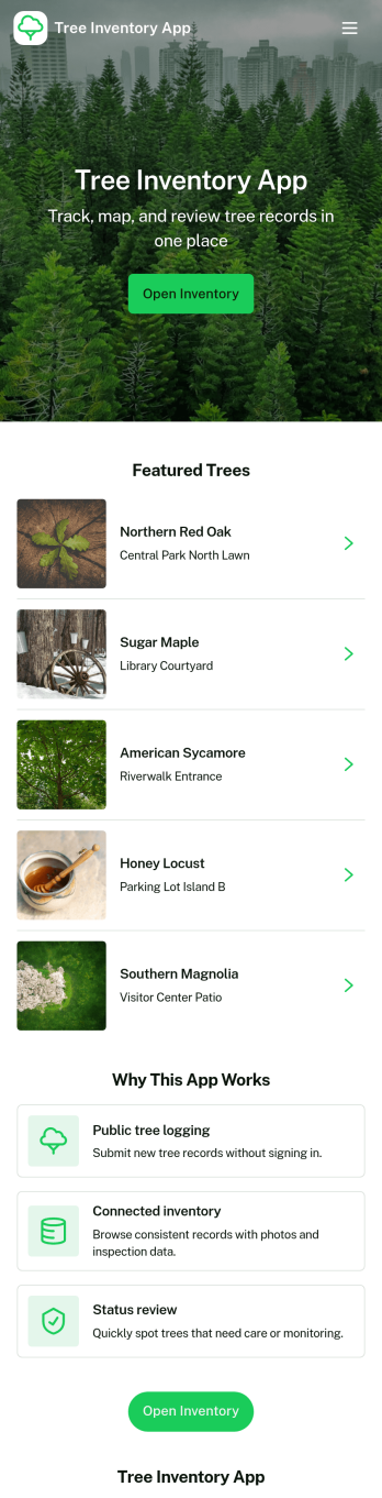 Tree Inventory App Template