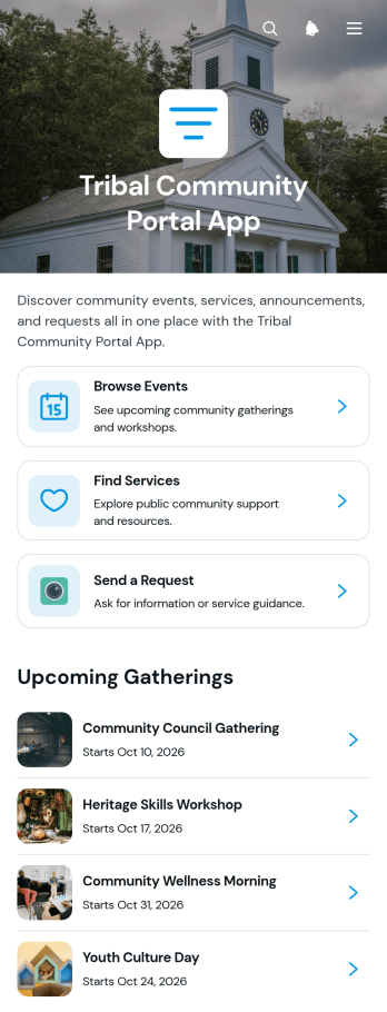 Tribal Community Portal App Template