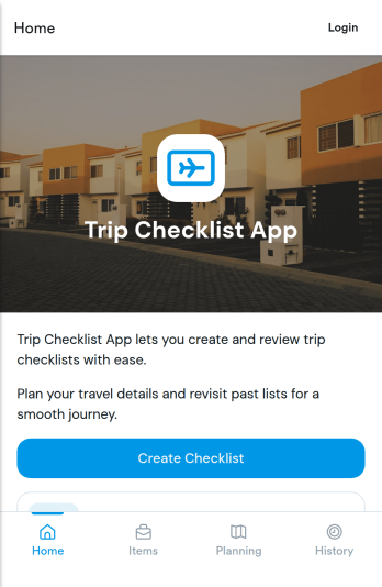Trip Checklist App Template