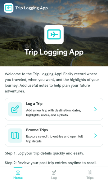 Trip Logging App Template