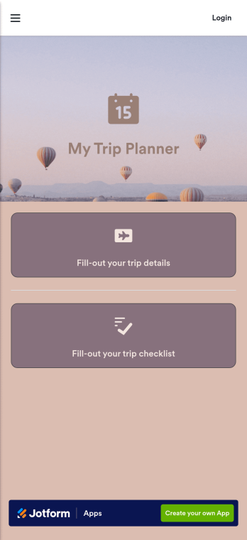 Trip Planner App Template