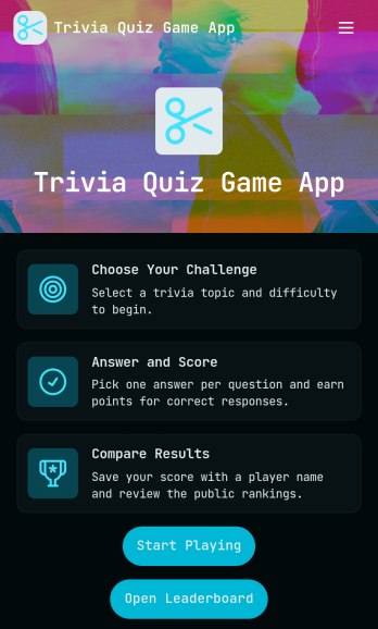 Trivia Quiz Game App Template