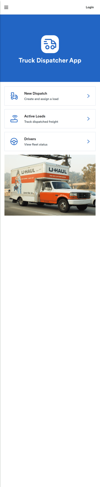Truck Dispatcher App Template