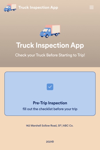 Truck Inspection App Template