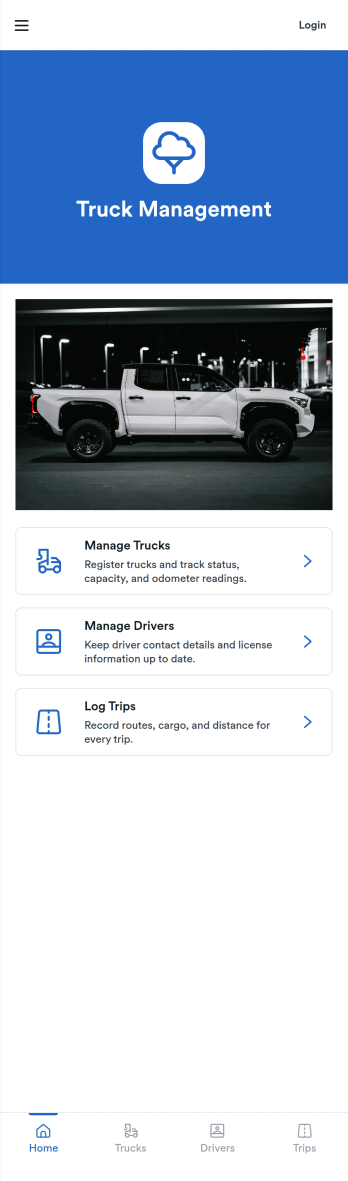 Truck Management App Template