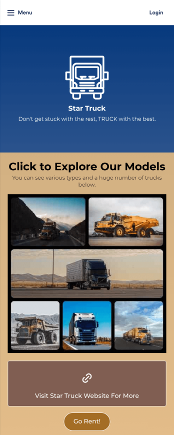 Truck Rental App Template