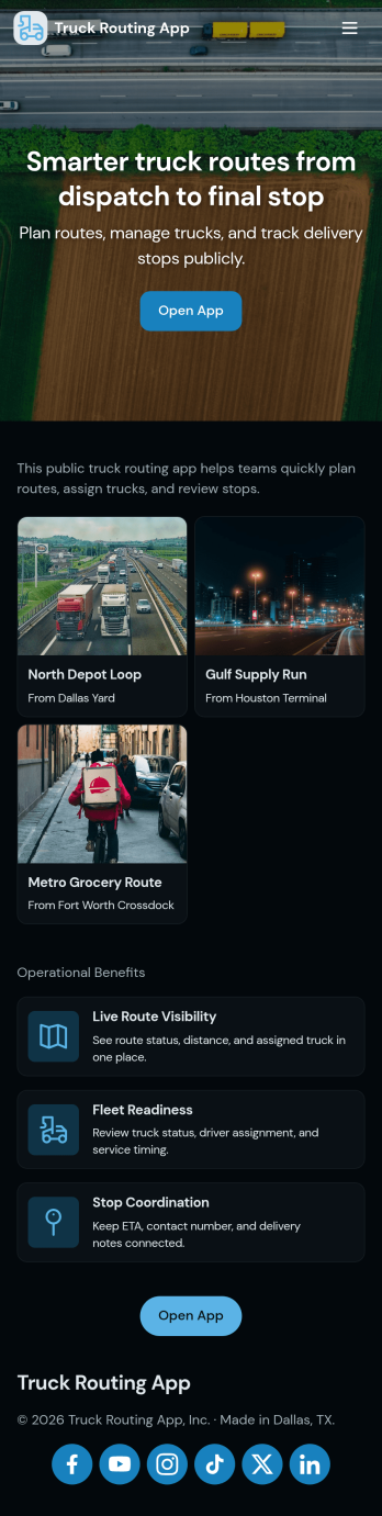 Truck Routing App Template