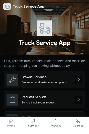 Truck Service App Template