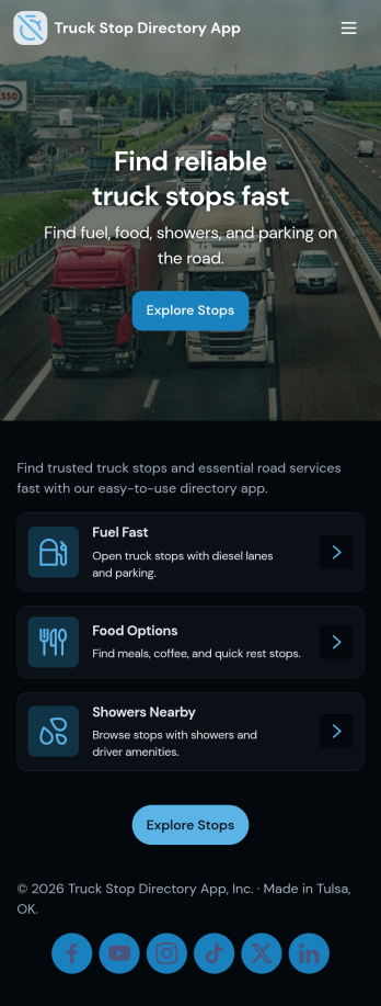 Truck Stop Directory App Template