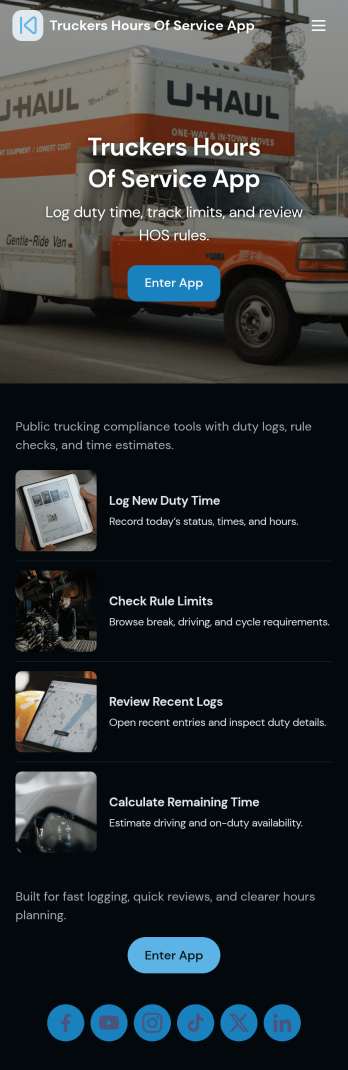 Truckers Hours of Service App Template