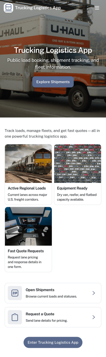 Trucking Logistics App Template