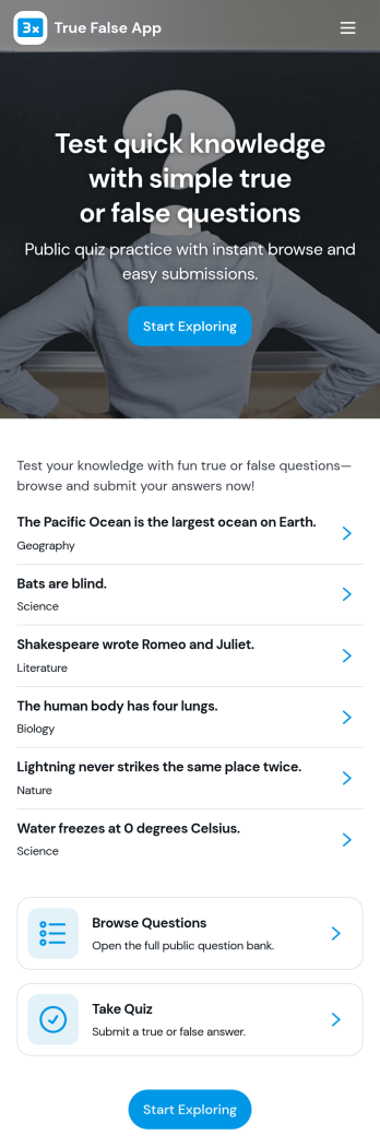 True False App Template