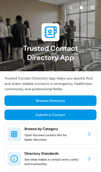 Trusted Contact Directory App Template