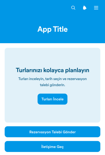 Tur Hizmeti Rezervasyon Uygulama Șablonu