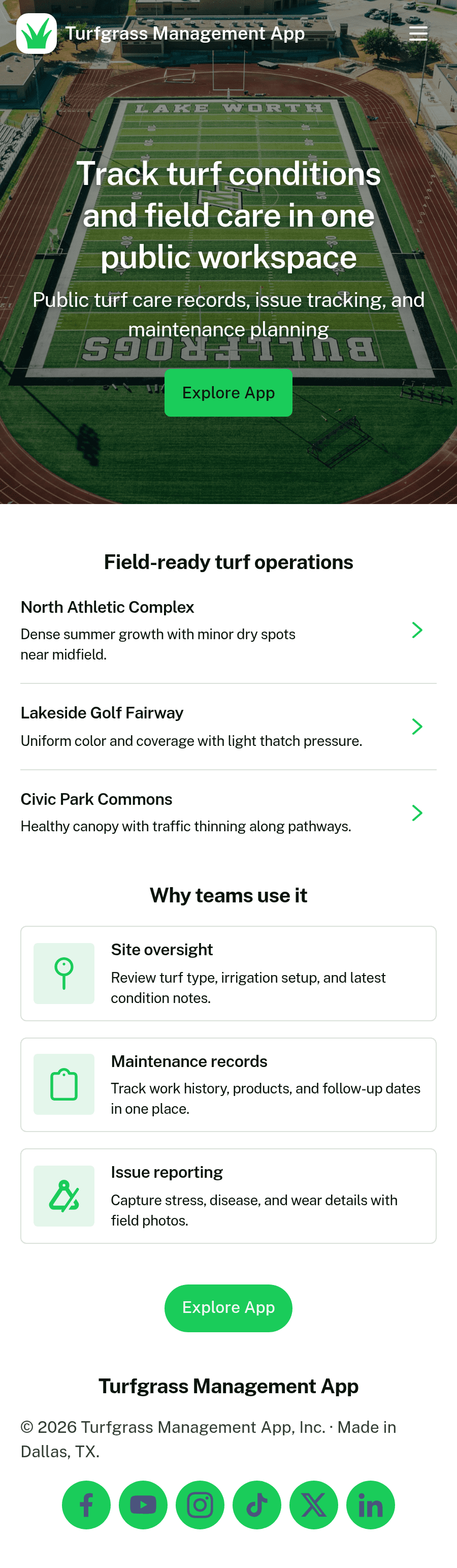 Turfgrass Management App Template | Jotform