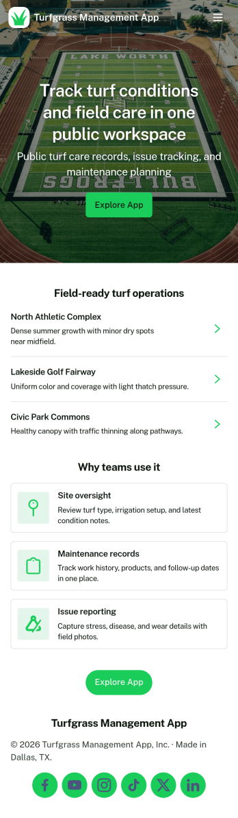 Turfgrass Management App Template