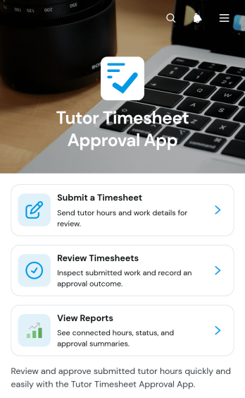 Tutor Timesheet Approval App Template