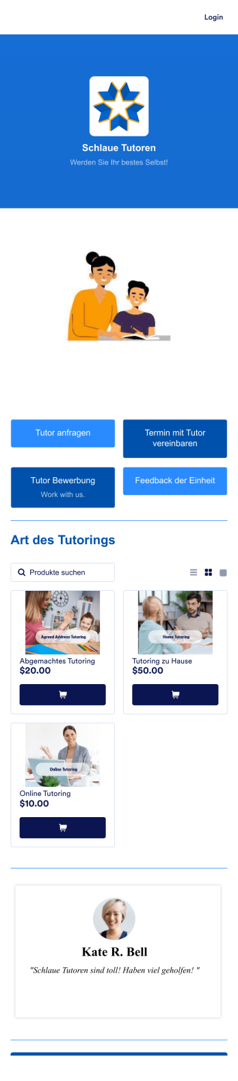 Tutoring App Vorlage Template