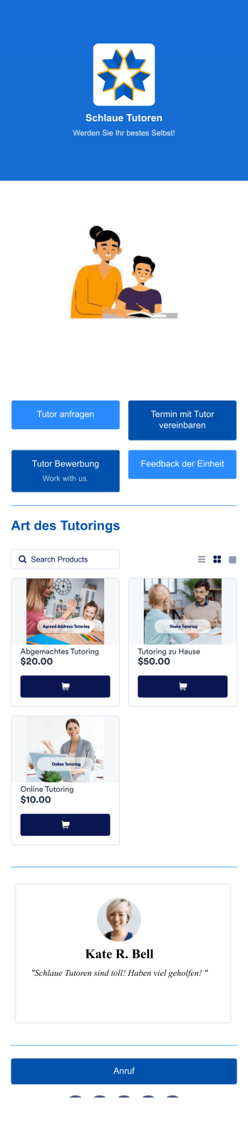 Tutoring App Vorlage