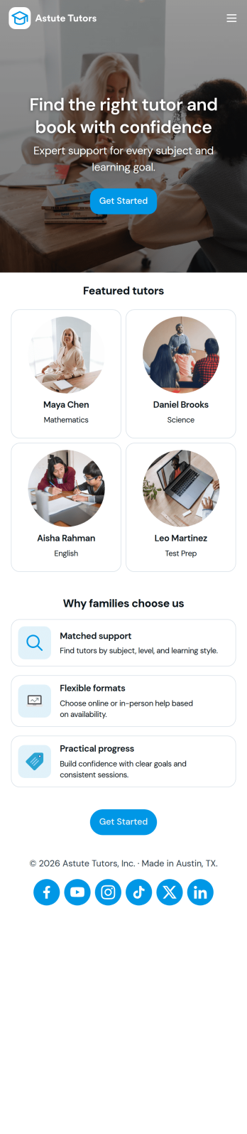 Tutoring App Template