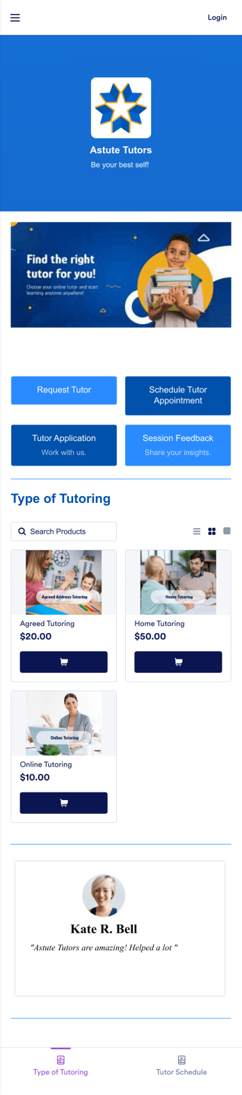 Tutoring App Template