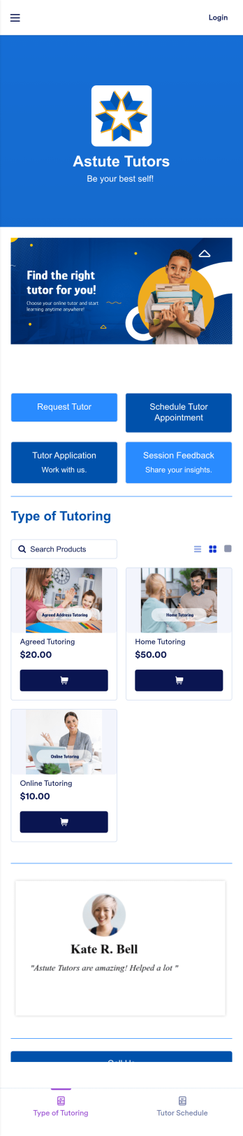 Tutoring App Template