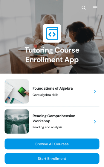 Tutoring Course Enrollment App Template